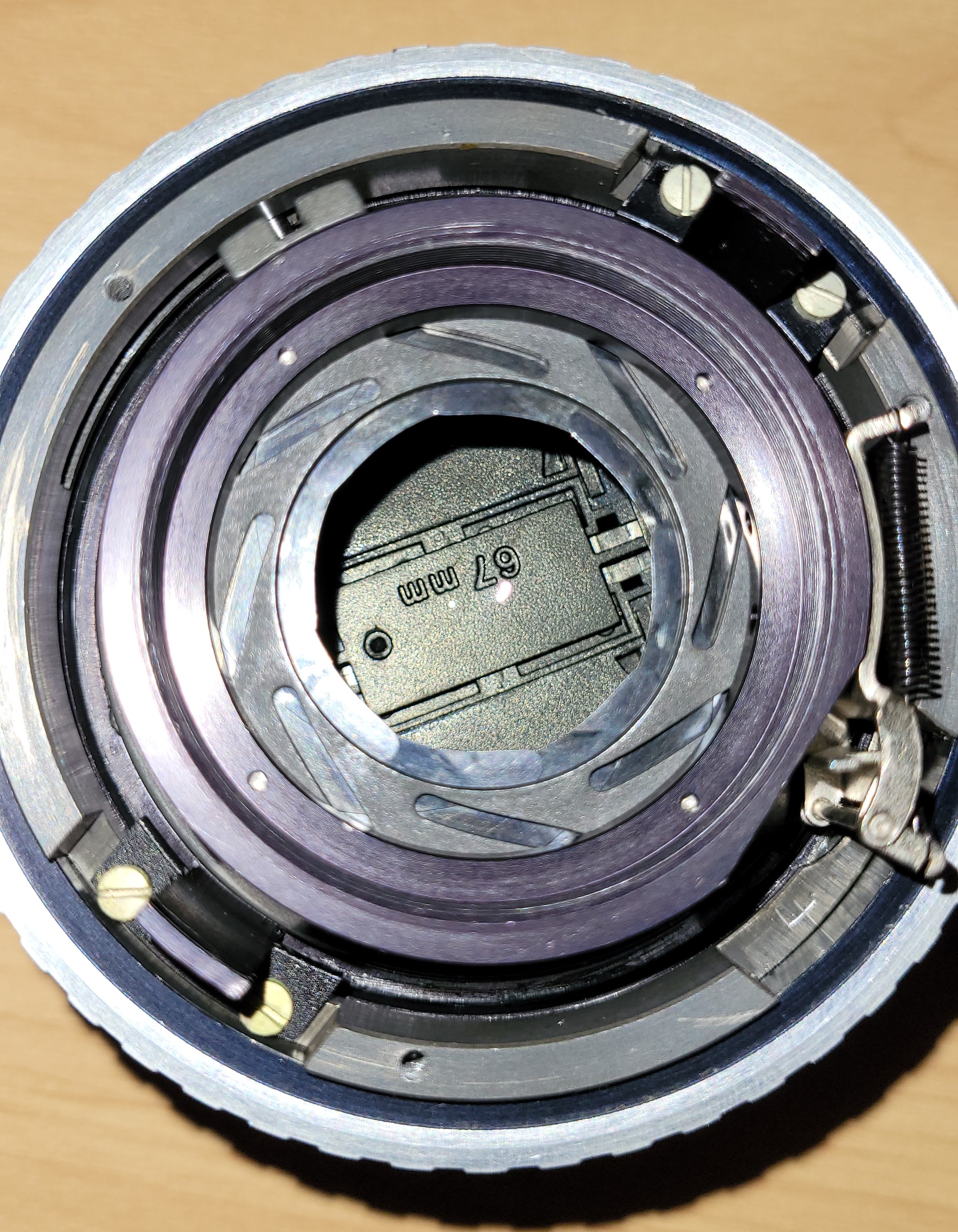 Pivot region exposed, showing points where dissolved grease began to accumulate again